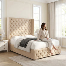 Elegant Emily Sleigh Bed Frame – Classic Curved Sleigh Design with Premium Upholstery & Strong Wooden Base