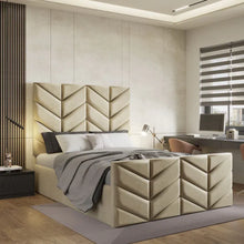 Sydney Bed Frame | Luxury Upholstered Bed Frame with Modern Lined Headboard | Durable & Stylish Design