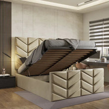 Sydney Bed Frame | Luxury Upholstered Bed Frame with Modern Lined Headboard | Durable & Stylish Design