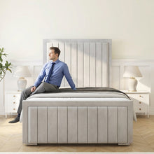 Louise Bed Frame – Luxury Modern Bed with Vertical Lined Headboard & Strong Wooden Base