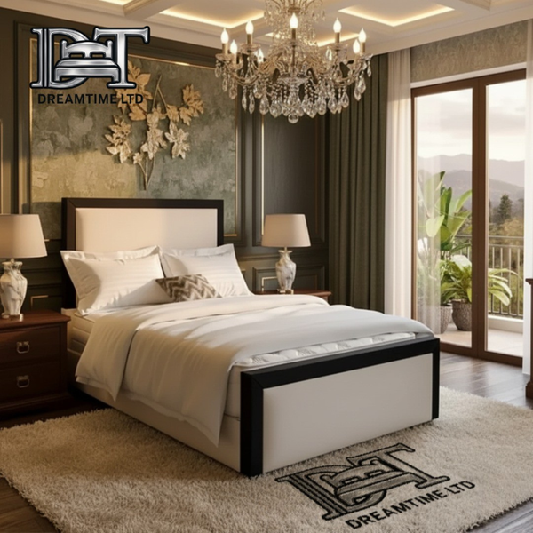 Vogue Bed Frame | Luxury Bed Frame with Black Outlined Headboard | Dreamtime Ltd UK