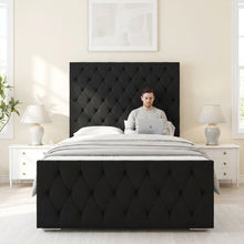 Florida Bed Frame – Luxury Upholstered Bed with Deep Button Headboard & Strong Wooden Base