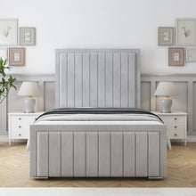 Louise Bed Frame – Luxury Modern Bed with Vertical Lined Headboard & Strong Wooden Base