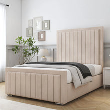 Louise Bed Frame – Luxury Modern Bed with Vertical Lined Headboard & Strong Wooden Base
