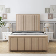 Louise Bed Frame – Luxury Modern Bed with Vertical Lined Headboard & Strong Wooden Base