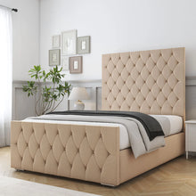 Florida Bed Frame – Luxury Upholstered Bed with Deep Button Headboard & Strong Wooden Base