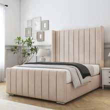 Seline Bed Frame | Luxury Upholstered Bed Frame with Modern Lined Headboard | Elegant & Durable Design