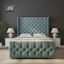 Winged Toronto Luxury Bed Frame – Elegant Button-Tufted Headboard, Premium Design