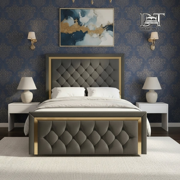 Luxury Marry Gold Bed Frame – Elegant Gold Finish, Sturdy & Stylish Bedroom Furniture