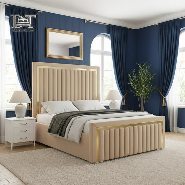 Luxury Boston Gold Bed Frame – Elegant Gold Finish, Stylish & Durable Bedroom Furniture
