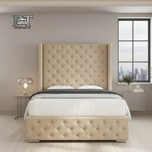 Elegant Emily Sleigh Bed Frame – Classic Curved Sleigh Design with Premium Upholstery & Strong Wooden Base