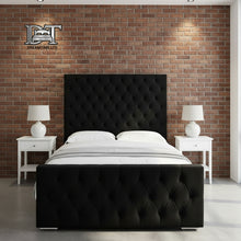 Florida Bed Frame – Luxury Upholstered Bed with Deep Button Headboard & Strong Wooden Base