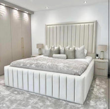 Luxury Louise Luxe Sleigh Bed Frame – Premium Upholstered Sleigh Design with Long Headboard