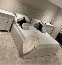 Luxury Louise Luxe Sleigh Bed Frame – Premium Upholstered Sleigh Design with Long Headboard