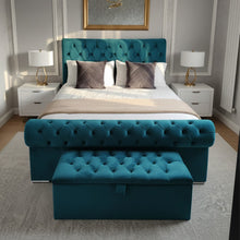 Chesterfield Sleigh Bed Frame | Luxury Bed Frame with Buttoned Headboard | Dreamtime Ltd