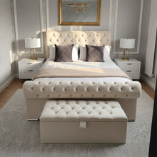 Chesterfield Sleigh Bed Frame | Luxury Bed Frame with Buttoned Headboard | Dreamtime Ltd