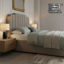 Crown Bed Frame | Luxury Bed Frame with Lined Headboard | Dreamtime UK Ltd