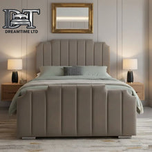 Crown Bed Frame | Luxury Bed Frame with Lined Headboard | Dreamtime UK Ltd