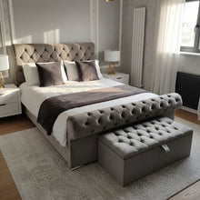 Chesterfield Sleigh Bed Frame | Luxury Bed Frame with Buttoned Headboard | Dreamtime Ltd