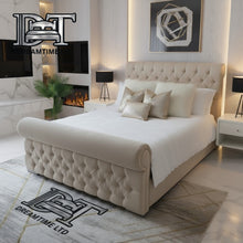Royal Sleigh Bed Frame | Luxury Bed with Buttoned Headboard | Dreamtime Ltd UK