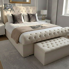 Chesterfield Sleigh Bed Frame | Luxury Bed Frame with Buttoned Headboard | Dreamtime Ltd
