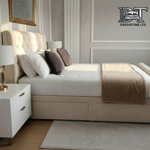 Chesterfield Sleigh Bed Frame | Luxury Bed Frame with Buttoned Headboard | Dreamtime Ltd