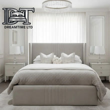 Ella Bed Frame | Luxury Bed Frame with Lined Headboard | Dreamtime Ltd UK