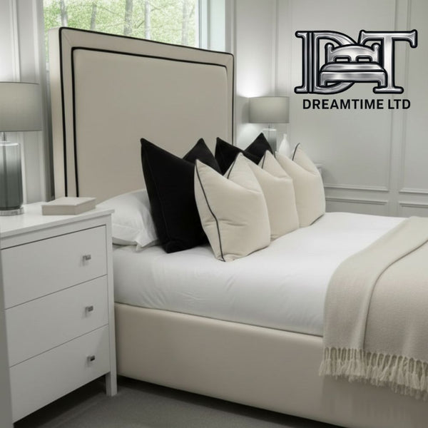 Luxury Nina Bed Frame | Premium Upholstered Bed Frame with Contemporary Headboard | Stylish & Durable