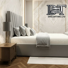 Horizon Bed Frame | Luxury Upholstered Bed Frame with Modern V-Lined Headboard | Elegant, Durable & Stylish
