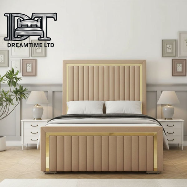 Luxury Boston Gold Bed Frame – Elegant Gold Finish, Stylish & Durable Bedroom Furniture
