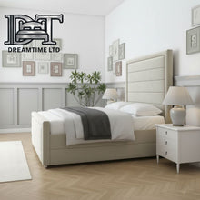 Lara Luxury Bed Frame – Elegant Lined Headboard, Stylish & Durable Bedroom Furniture
