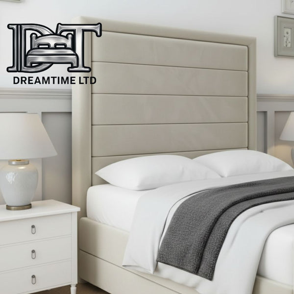 Lara Luxury Bed Frame – Elegant Lined Headboard, Stylish & Durable Bedroom Furniture