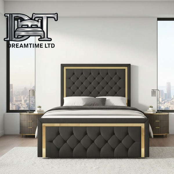 Luxury Marry Gold Bed Frame – Elegant Gold Finish, Sturdy & Stylish Bedroom Furniture