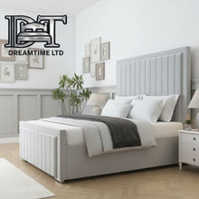 Louise Bed Frame – Luxury Modern Bed with Vertical Lined Headboard & Strong Wooden Base