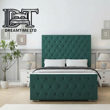 Florida Bed Frame – Luxury Upholstered Bed with Deep Button Headboard & Strong Wooden Base