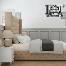 Elegant Emily Sleigh Bed Frame – Classic Curved Sleigh Design with Premium Upholstery & Strong Wooden Base