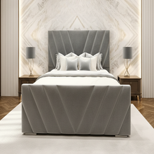 Horizon Bed Frame | Luxury Upholstered Bed Frame with Modern V-Lined Headboard | Elegant, Durable & Stylish